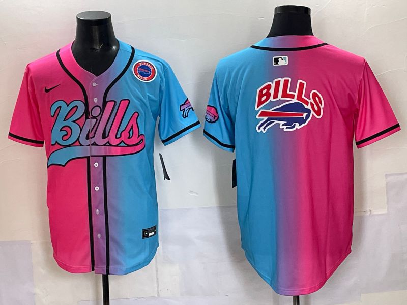 Men 2025 Buffalo Bills Blank Blue pink Nike Limited NFL Jersey 005